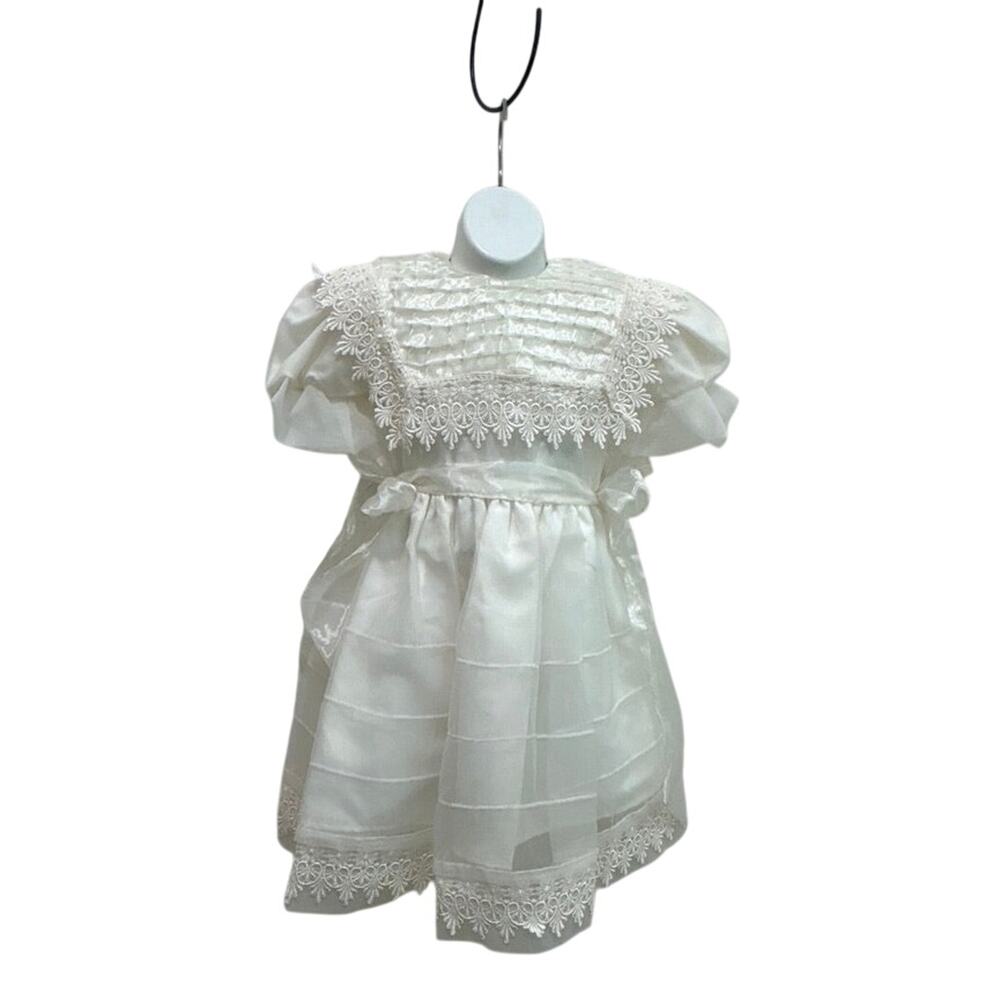 Vtg 3T Cream Formal Dress Tea Party Dress Creaciones Candy Ropones de Bautizo